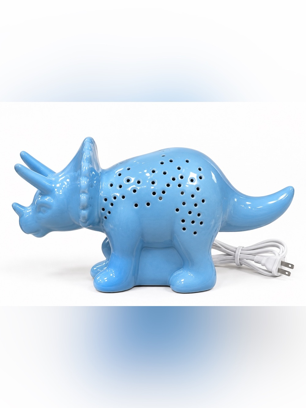 Target Blue Ceramic Triceratops Dinosaur Night Light Lamp – Kids Room Decor